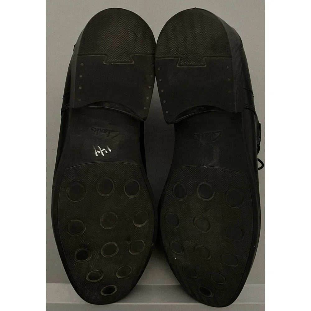 Clarks Men's Whiddon Cap Leather Oxfords black, classic cap-toe Size 11.5